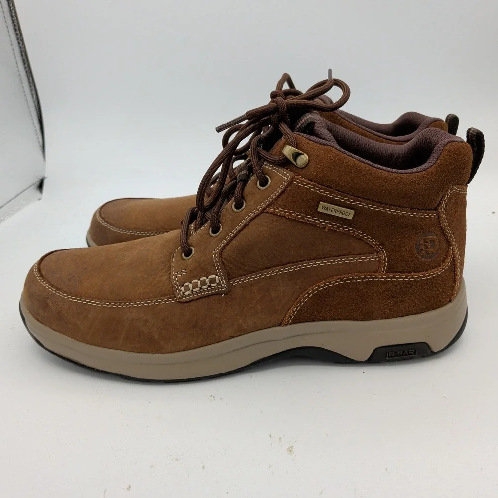 Dunham 8000 Mid Boot Mens 12 D Brown Leather Waterproof Chukka Hiking Boots